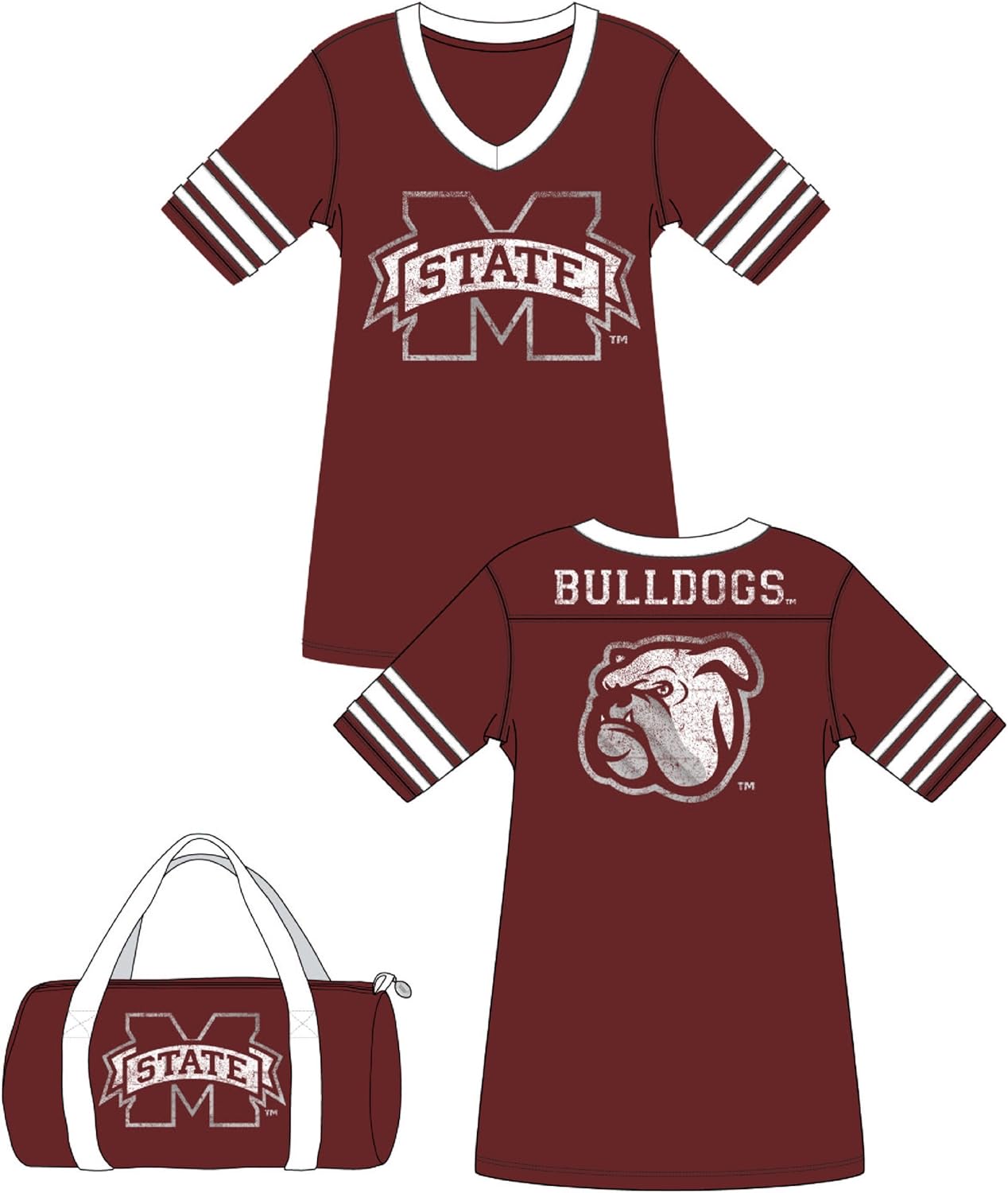 NCAA Mississippi State Bulldogs Ladies Maroon Nightgown