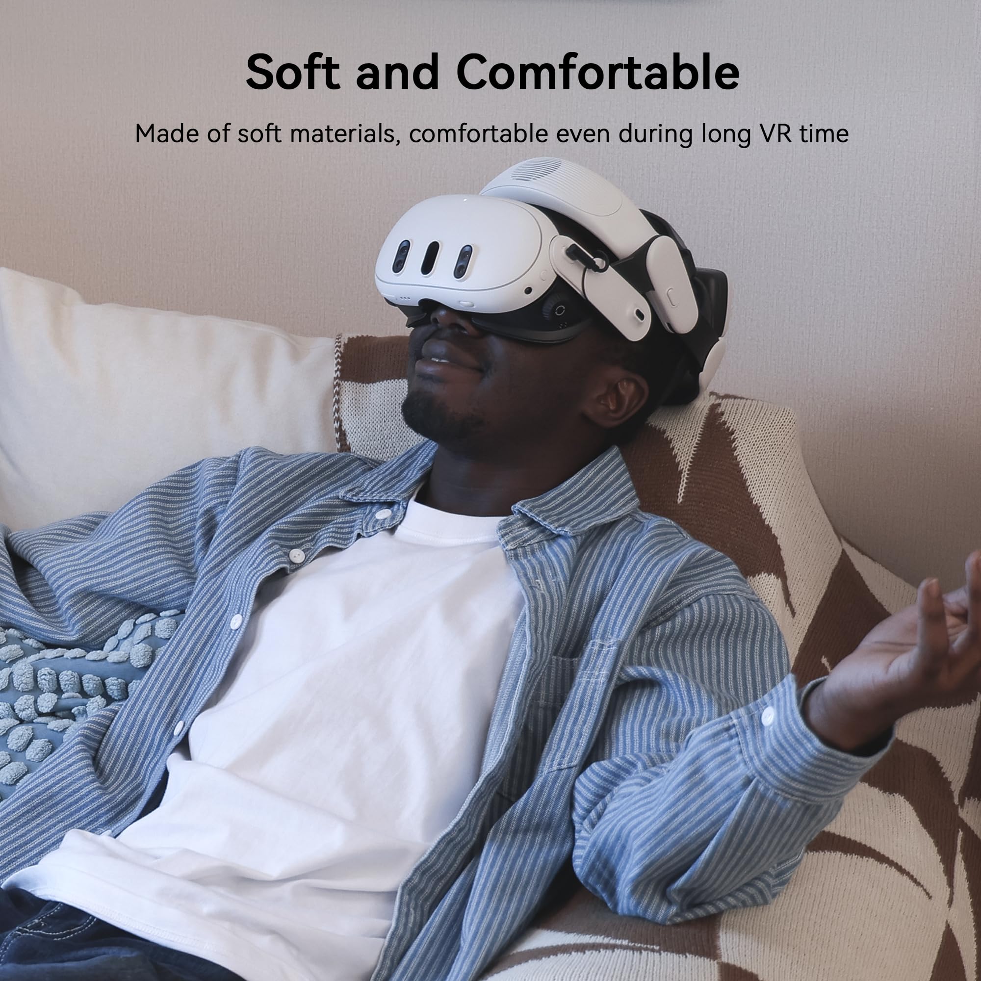 AMVR FC4L Face Cover Pad Facial Interface Compatible with Meta/Oculus Quest 3 Accessories, with Knob Adjustable, NO Compatible with Meta Quest 3S