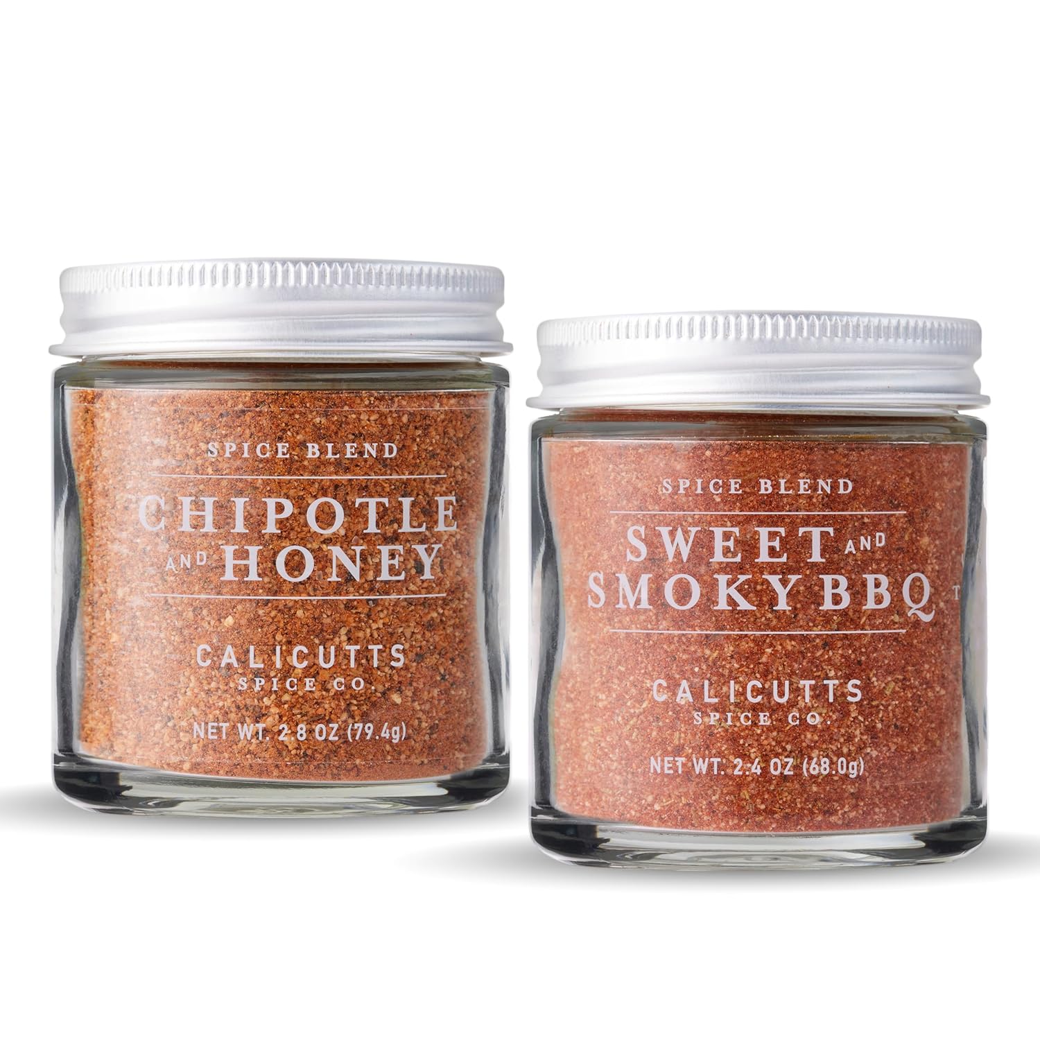 Calicutts Spice Co. BBQ and Grilling Spice Duo Chipotle Honey and Sweet Smoky BBQ Seasoning Blends Gluten Free, No Preservatives, 2 Pack Gift Set