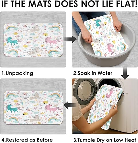 Miniatura 7 de ArtSocket Juego de baño de unicornio arcoíris con cortina de ducha y alfombras, accesorios lindos Cloud Fun Girl Juego de cortina de ducha