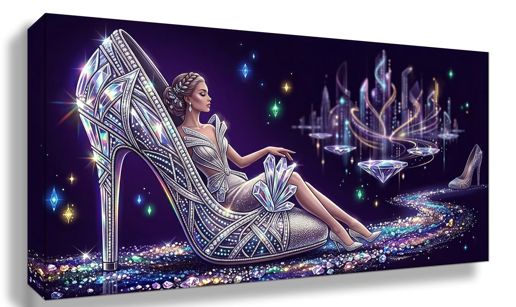 Diamond Painting High Heel Diamond Painting Erwachsene Groß XXL Frau, 5D Full Eckige Steine Drill Diamanten Malen Nach Zahlen, DIY Set Kreativ Set für Erwachsene Home Decor Wanddeko 80x160cm, Cod-856