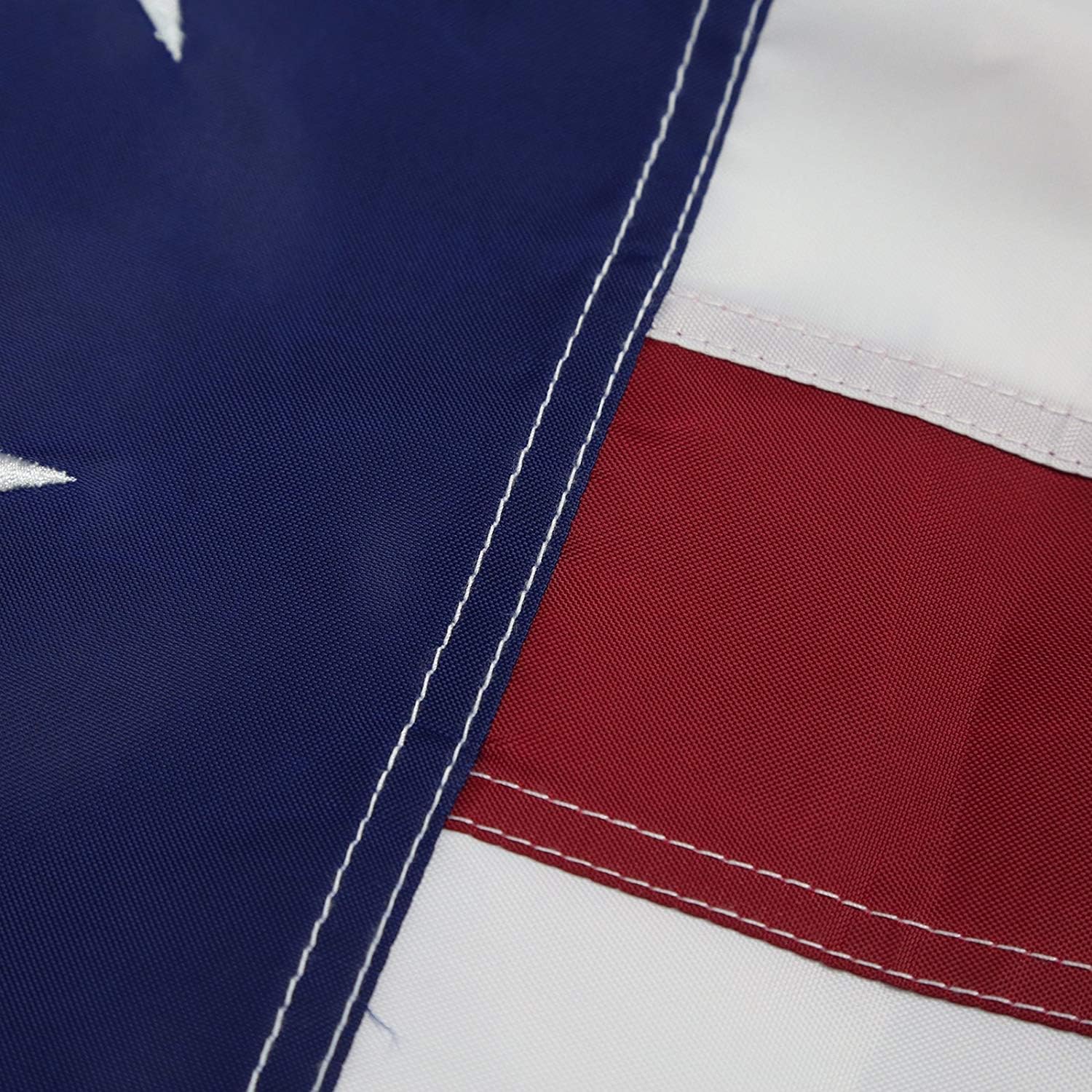 AMERICAN FLAG FBNC, 3x5 FT, Durable Polyester, Embroidered WHITE Stars and BRASS Grommets, STRENGTHENED by Double Stitching