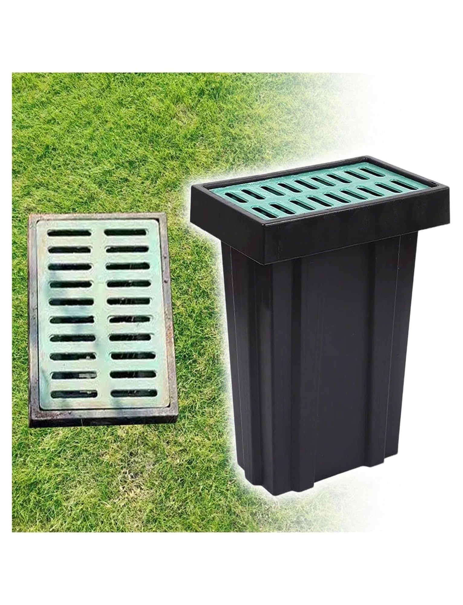 Bac de drainage avec grille plastique PE pour évacuation eau de pluie de cour