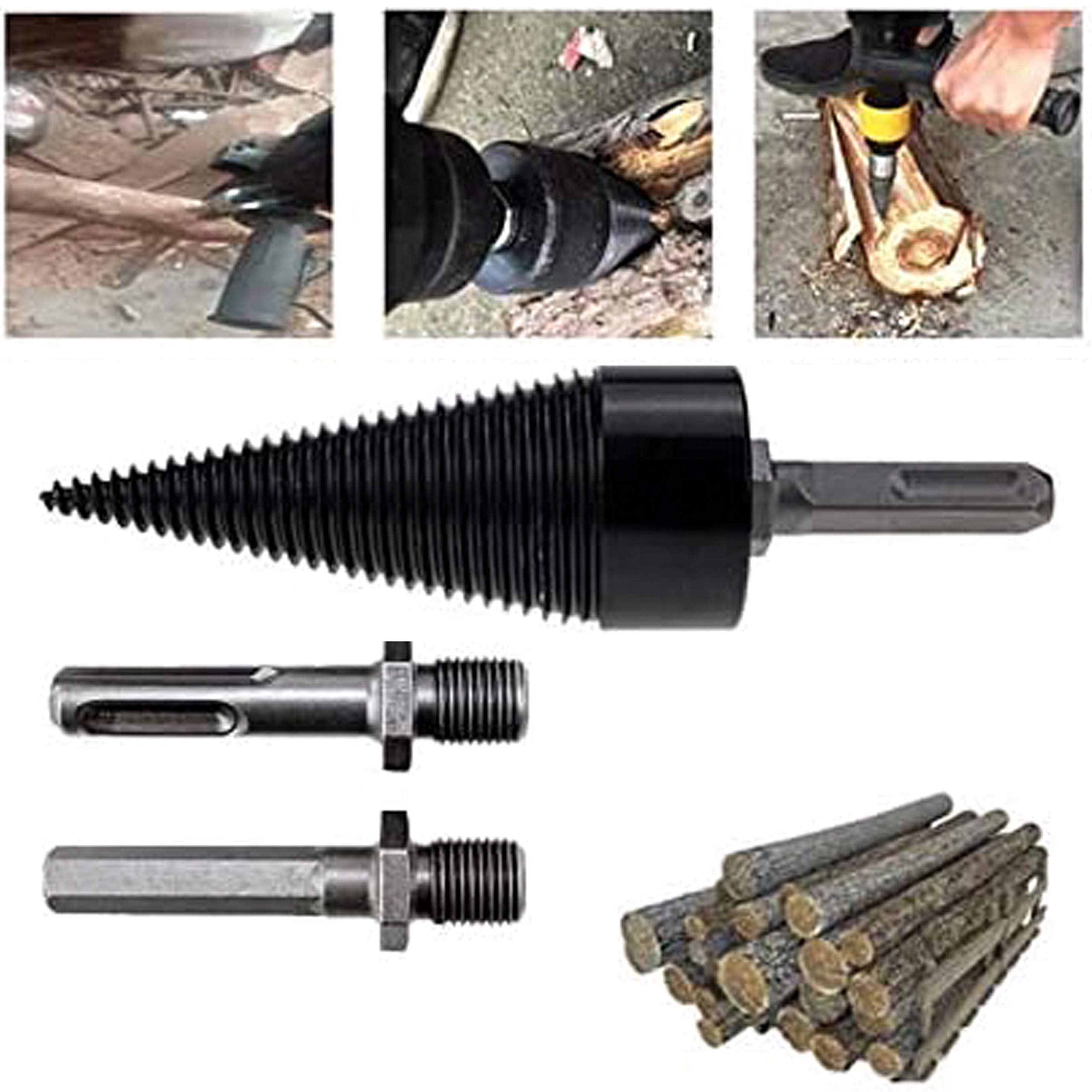 Legna da Ardere Spaccalegna Smontabile Coni Kindling Legno Spaccatura Tronchi Bit Log Splitter Vite Cono Accensione Legna Da Ardere Splitter per Uso Domestico Elettrico Trapano