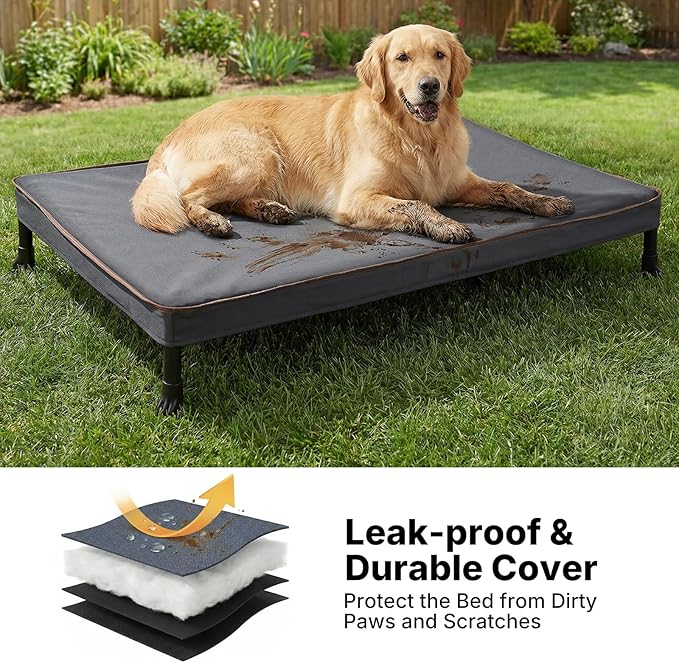 Cama Elevada para Perro Grande 104x69 cm Resistente a Mordid miniatura 2