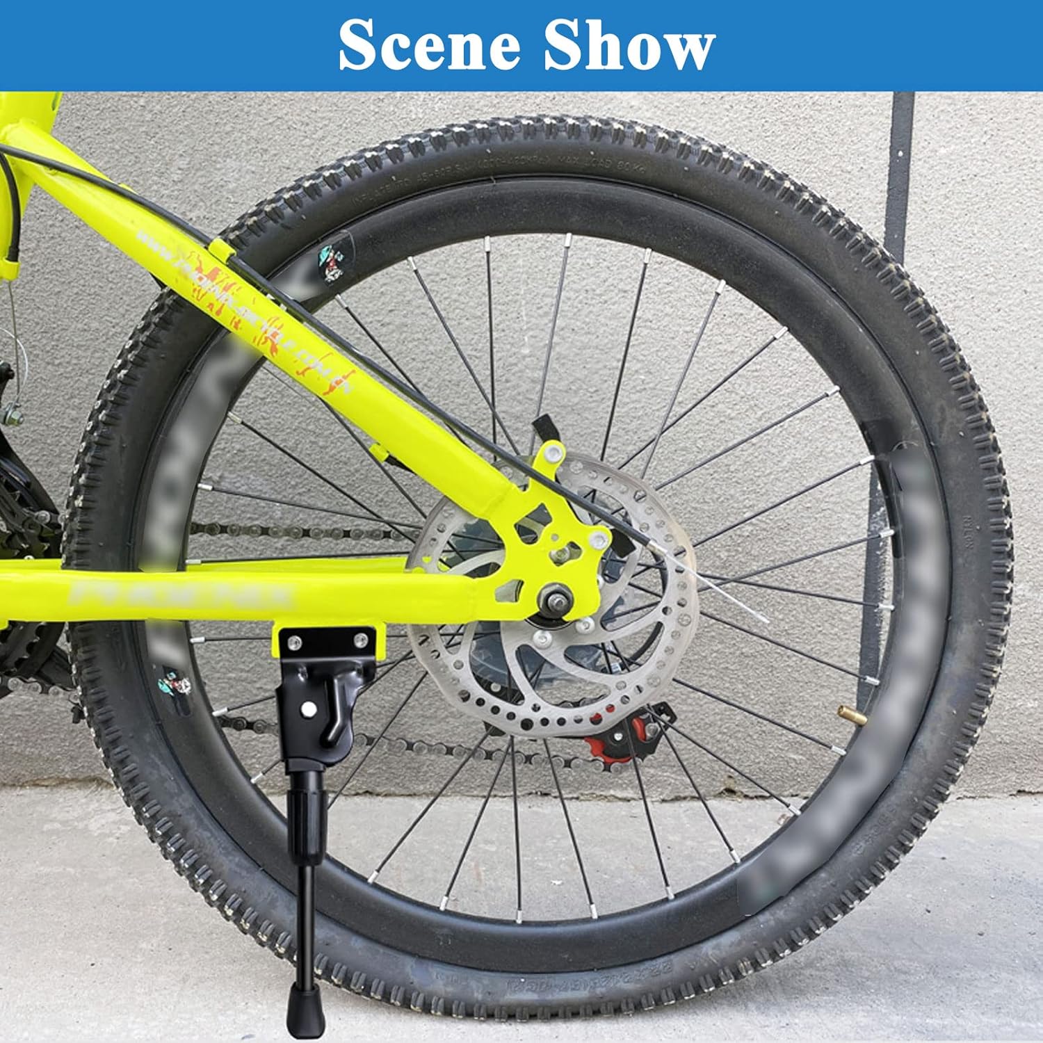 1PC High Carbon Steel Bike Kickstand for 16/18/20/22/24/26 Inch Wheels - Sturdy Rear Mount Support for Adult Bikes