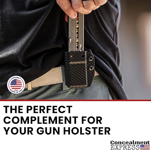 Miniatura 6 de Concealment Express OWB & IWB KYDEX - Funda para revista  Ambidiestro, 100% fabricado en Estados Unidos con retención ajustable  Portador para