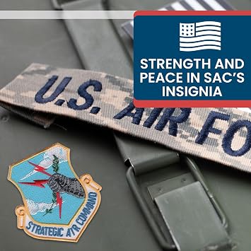 Popular Patch SAC Strategic Air Command Patch - Multicolored Shield Design, 3 x 3 - Iron-On Applique for Military Enthusiasts, Cold War Era Air Force Operations & Strategic Deterrence Tribute
