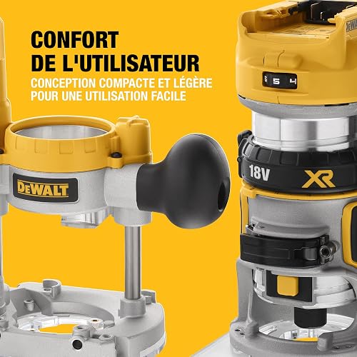 DEWALT 18V XR Brushless 1/4 in. (8mm) Compact Router, Tool Only, DCW604NT-XJ - 6