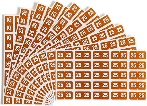 Smead ETS 67925 Etiketten, farbcodiert, 2,5 x 1,27 cm, 250 Stück, Braun