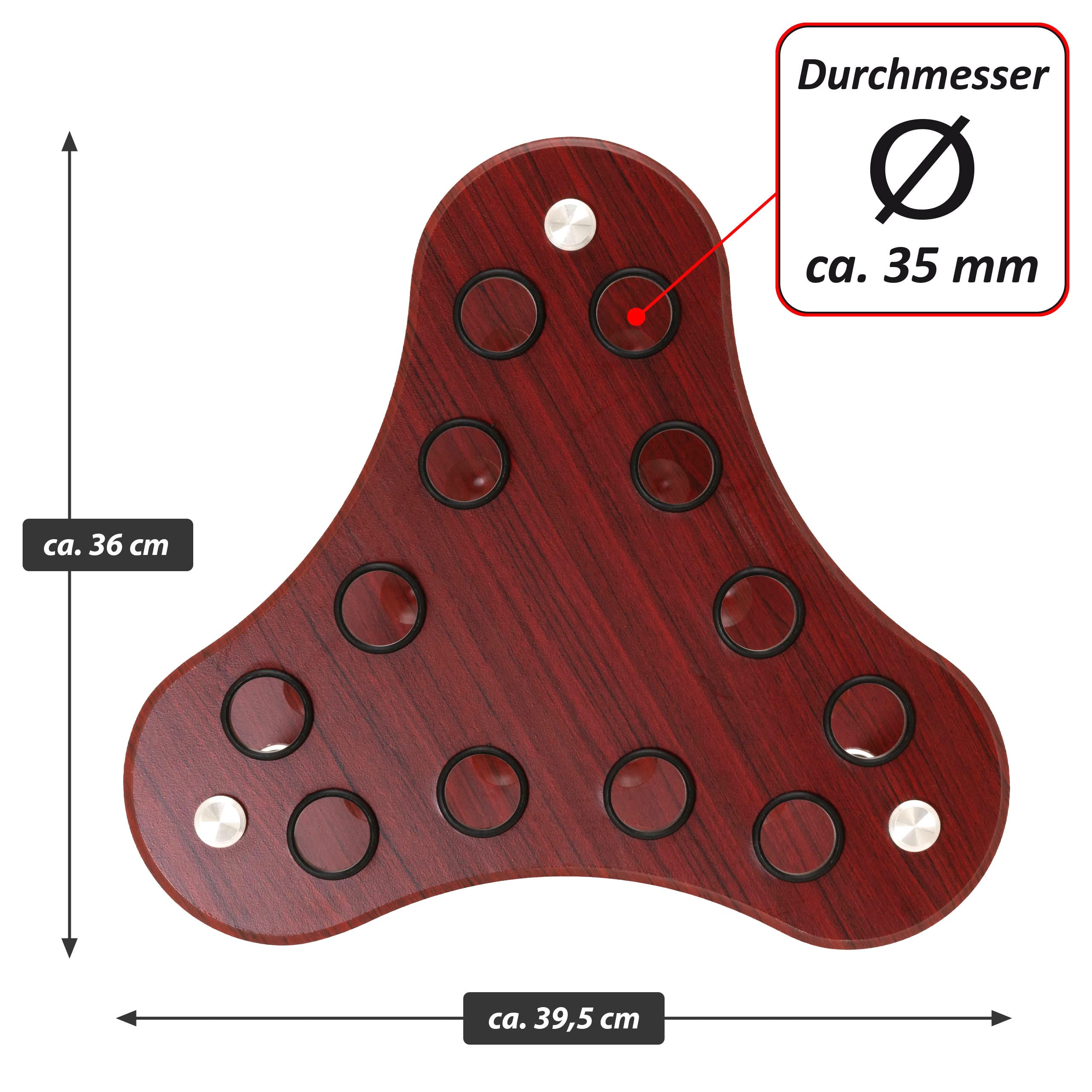 Nexos Trading Queueständer für 12 Cues Billard Zubehör Snooker 60x35 cm Holz braun Billardqueue Halterung