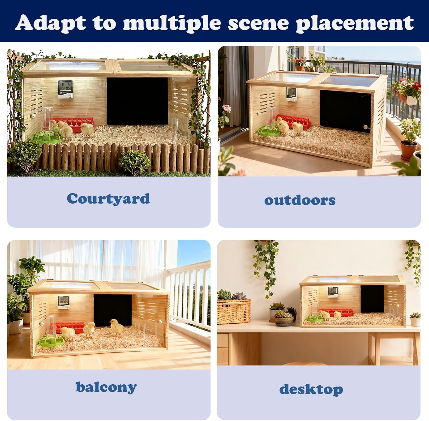 Brooder Box for Chicks,Quail cage,Baby Chicken Supplies,Includes Chicken coop Heater/Quick Installation Tool/Feeding Trough/Water Dispenser, etc,Suitable for Chicks/Duck/Parrot (40" L x 16" x 16")