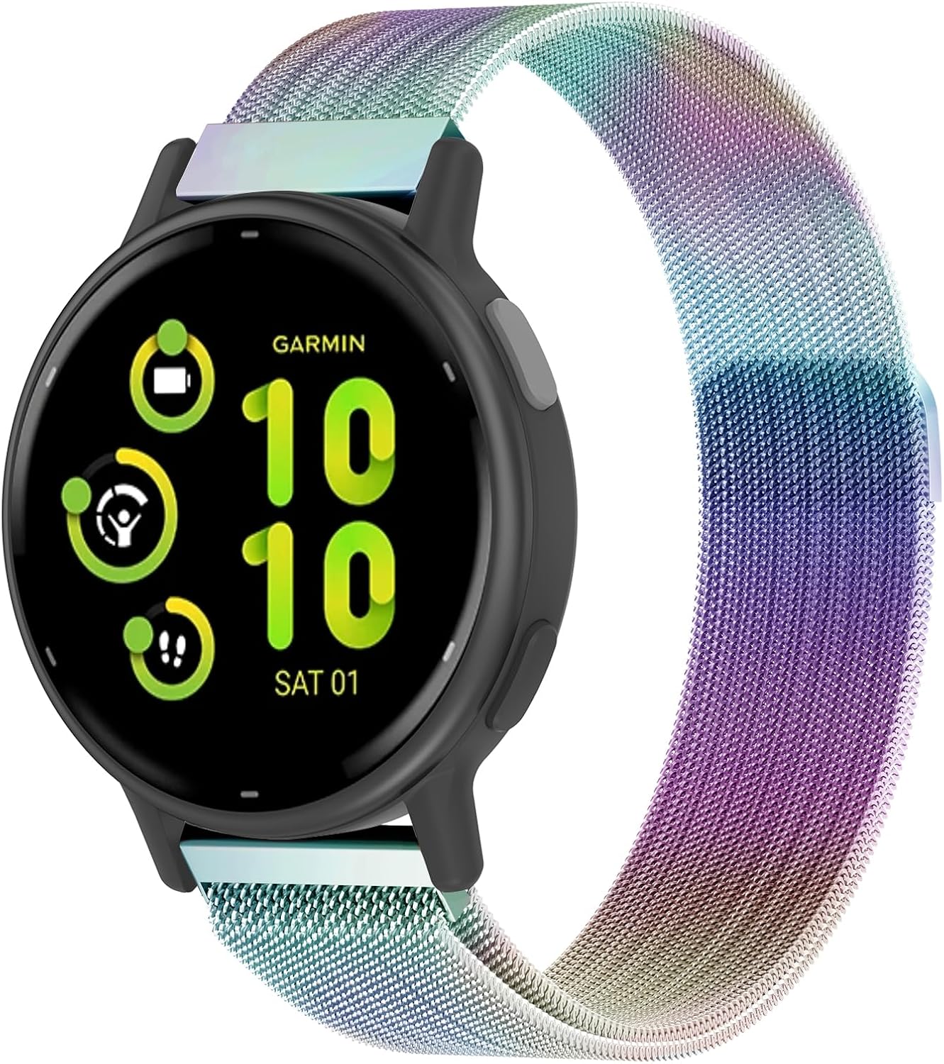 EverAct Cinturino sottile in silicone inciso floreale per Garmin