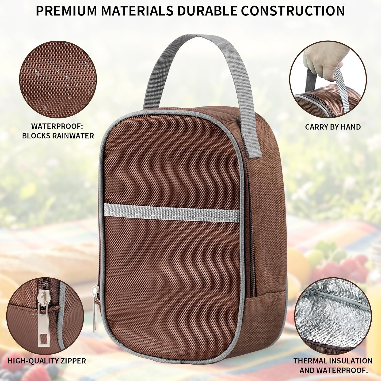 Side-Opening Mason Salad Jar Portable Storage Bag Durable Insulated Tote