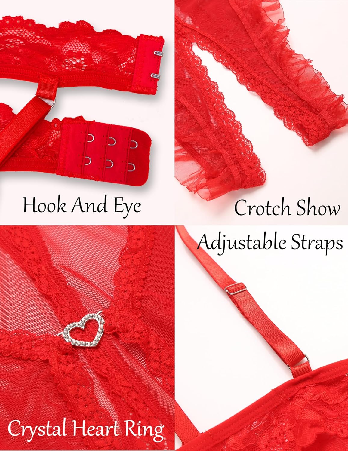 Avidlove Sexy Lingerie for Women Lace V Neck Teddy Lingerie One Piece Mini Bodysuit Exotic BabyDoll - Image 5