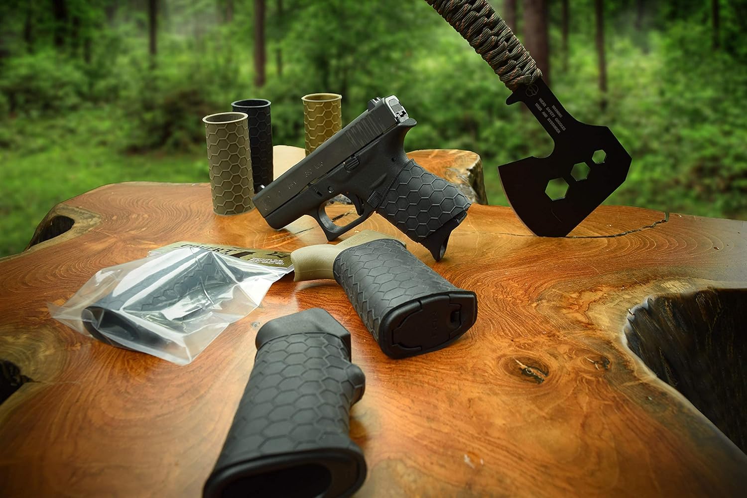 Covert Clutch HexGrip - Universal Grip Sleeve - The Original - 100percent Made in USA (Flat Dark Earth) Handgun, Full Size : Sports & Outdoors