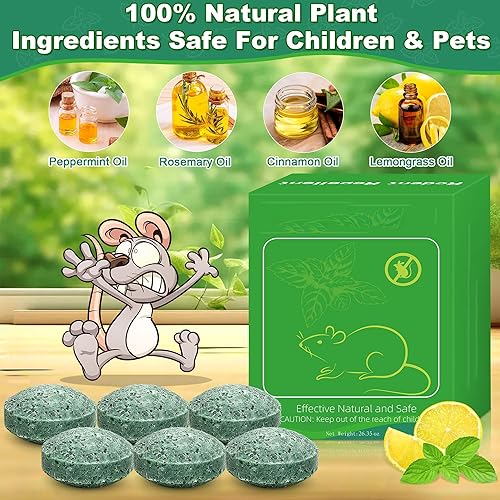 Miniatura 2 de Repelente de ratones de roedor, bolas repelentes de aceite de menta para ratas, disuasorio de ratones, mantiene a ratones ratones roedores fuera de