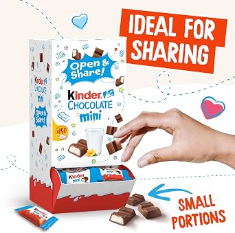 Kinder Exclusive Mini Chocolate Bars Dispenser; 150 Pieces; Party; Birthday Gifts; Chocolate Treats 900g