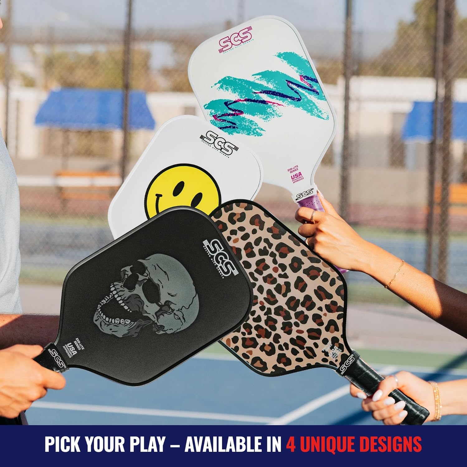 SCS Carbon Fiber Pickleball Paddle – USAPA Approved 2024 – Lightweight, Enhanced Spin, Sure-Grip Handle – Evo-Lite Series for Intermediate Players