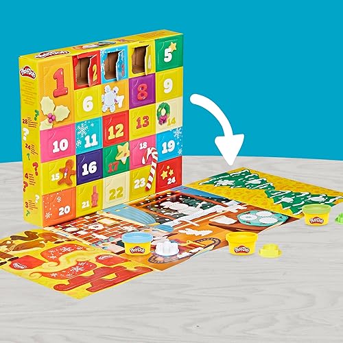 Miniatura 11 de Play-Doh Calendario de Adviento navideño para niños, cuenta regresiva de 24 días, múltiples regalos sorpresa detrás de cada puerta, artes y