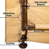 Vista 3 de Sunnyglade Refugio de almacenamiento resistente de 6 x 8 pies con kit de pared lateral de puerta enrollable, cobertizo de almacenamiento al aire