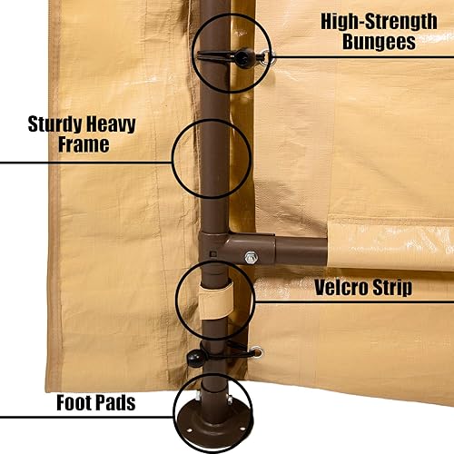 Miniatura 3 de Sunnyglade Refugio de almacenamiento resistente de 6 x 8 pies con kit de pared lateral de puerta enrollable, cobertizo de almacenamiento portátil