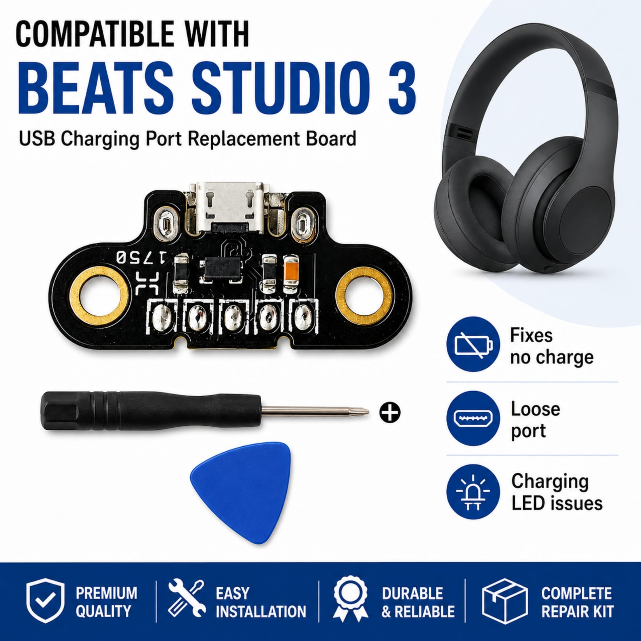 Amazon | Beats Studio 3 ワイヤレスオンイヤーヘッドフォン用USB充電