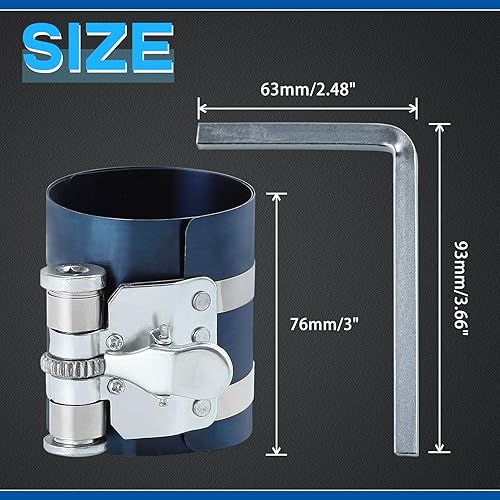 Miniatura 3 de SPEEDWOX Herramienta de compresor de anillo de pistón de 3 pulgadas, herramienta de instalación de anillo de pistón de trinquete ajustable, alicates