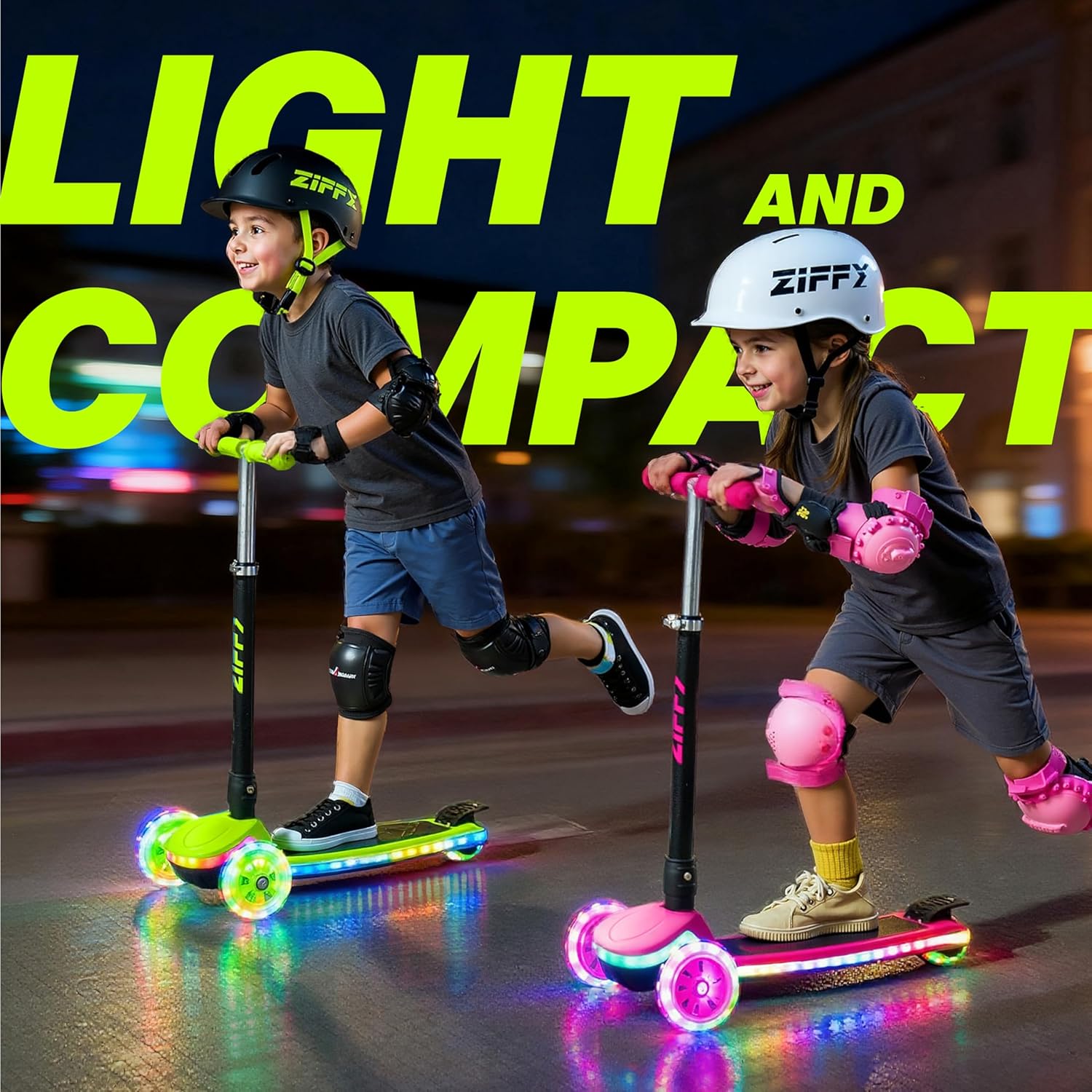 ZIFFY Light-Up Toddler Scooters for Kids 3-8, 3 Wheel Kids Scooter for Boy Girl 110lbs, 20 Dynamic LED Lights, 4 Adjustable Height Ride-on Kick Scooter, Lean-to-Steer Anti-Slip Wide Deck by JOVA - Image 7