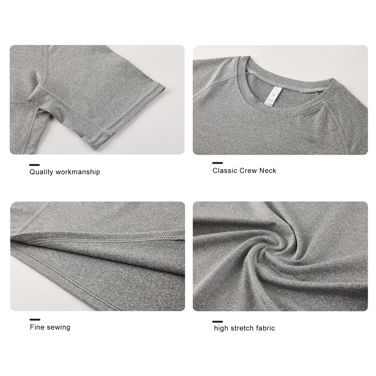 Paquete de 3 camisetas para hombre, de secado rápido, manga corta, transpirables, absorben la humedad, para entrenamiento, correr, trabajo