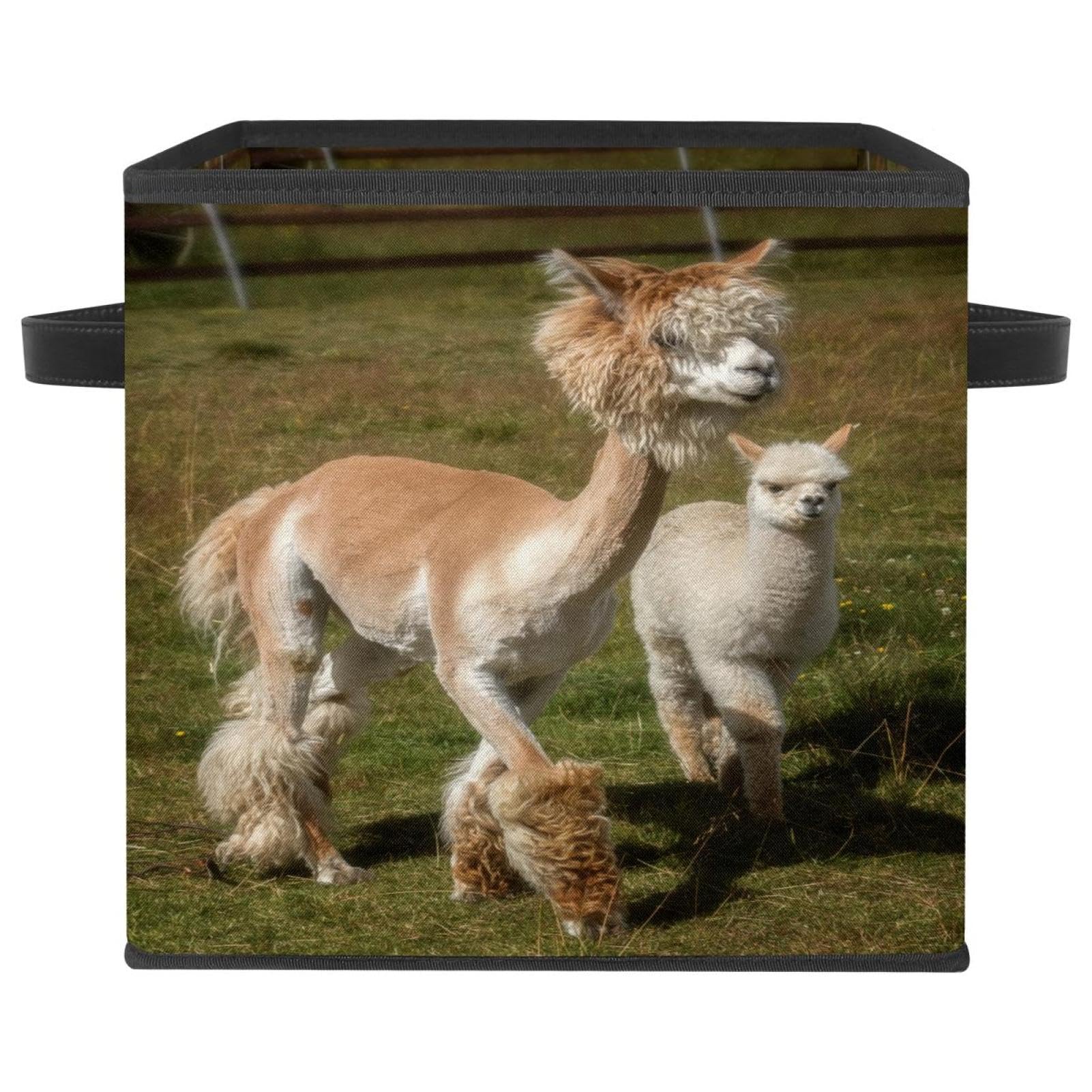 Cube organisateur en tissu alpaga pour ranger les jouets de la chambre d'enfant
