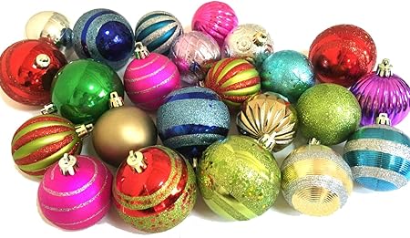 Amazon リッチェ Ricce クリスマスツリー カラフル オーナメント ボール ２４個 セット デコレーション 飾りつけ 装飾 クリスマス パーティー パーティーグッズ 店舗 24個セット ツリーオーナメント おもちゃ