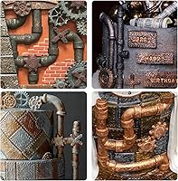 Vista 6 de Moldes de silicona para chocolate con tubos Steampunk, para fondant, para el Día del Padre, decoración de pasteles, cupcakes, galletas, pasta