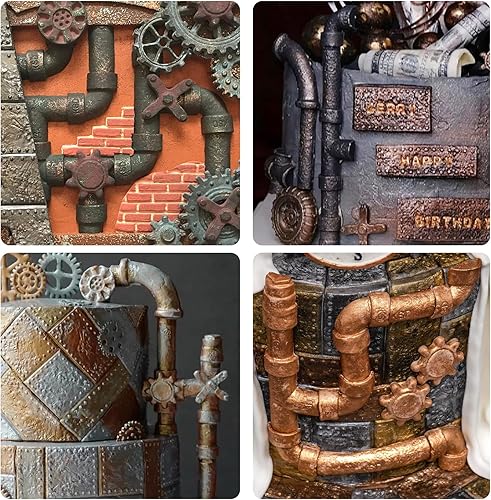 Miniatura 6 de Moldes de silicona para chocolate con tubos Steampunk, para fondant, para el Día del Padre, decoración de pasteles, cupcakes, galletas, pasta