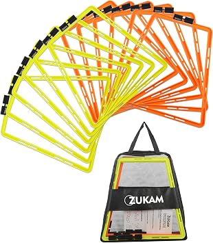 Trapezoid Agility Rings for Speed Training & Agility Footwork Training Speed Hurdles Ladder with Carrying Bag