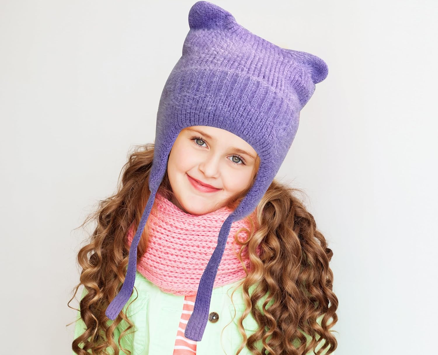 Jastore Kids Beanie Hat for Winter with Earfalp Girl Cute Cat Ears Toddler Boys Warm Wool Knit Ear Flap Cap - Image 5