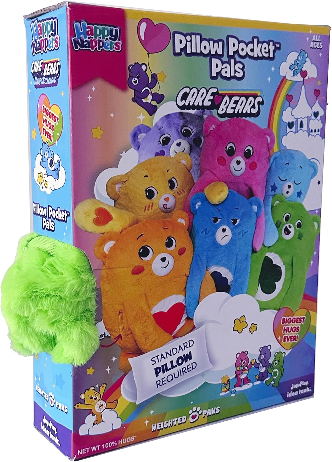 Happy Nappers Care Bears Good Luck Bear - Weighted Plush Animal Pillow Case image 4