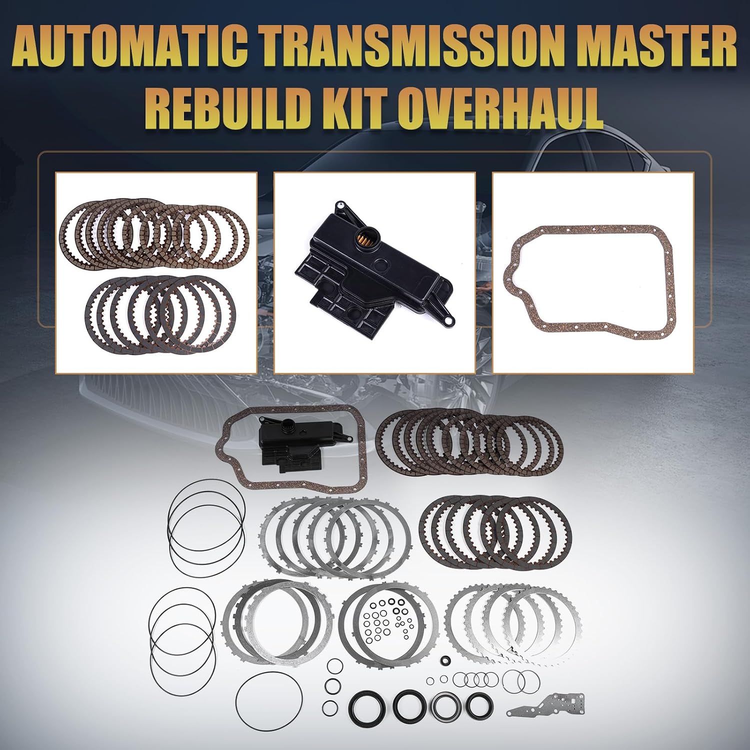 U760E U760F Automatic Transmission Master Rebuild Kit with 35330-0R010 Filter Compatible with 2009-2012 Toyota Highlander RAV4 Sienna Venza Camry