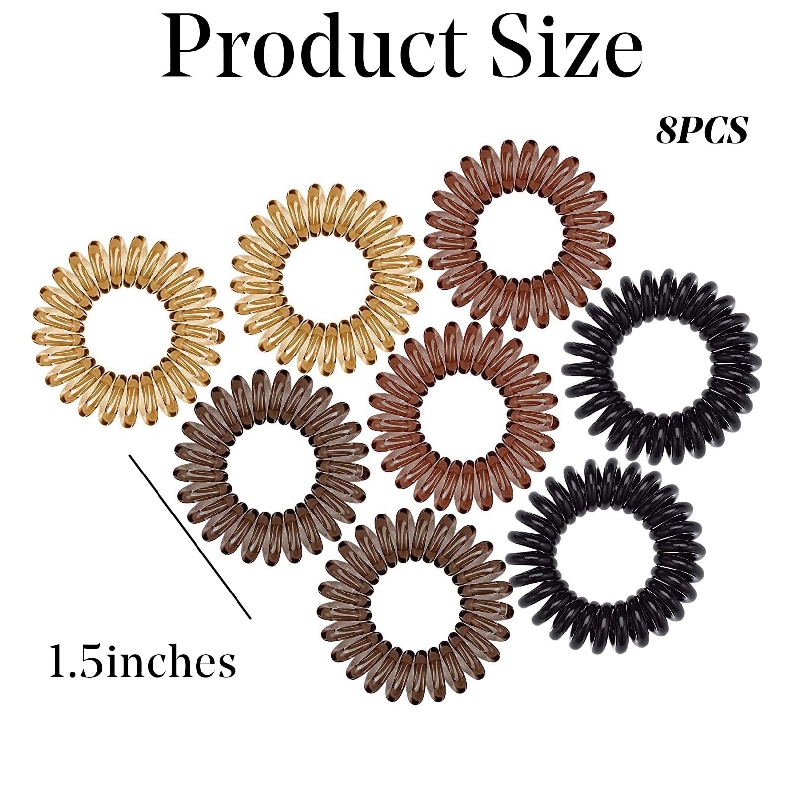 Spiral Hair Ties, Waterproof Hair Ties No Damage - Image 2