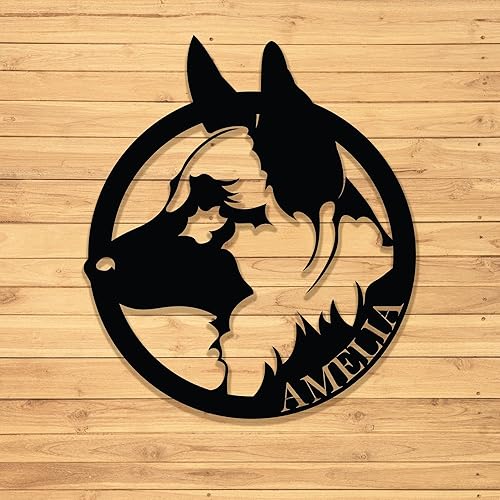 Miniatura 5 de German Shepherd Metal Sign Art,Dog Sign,German Ornament,German Gifts,Puppy Wall Hangings,Outdoor Art,Gifts for Lovers, Custom color and name, Black