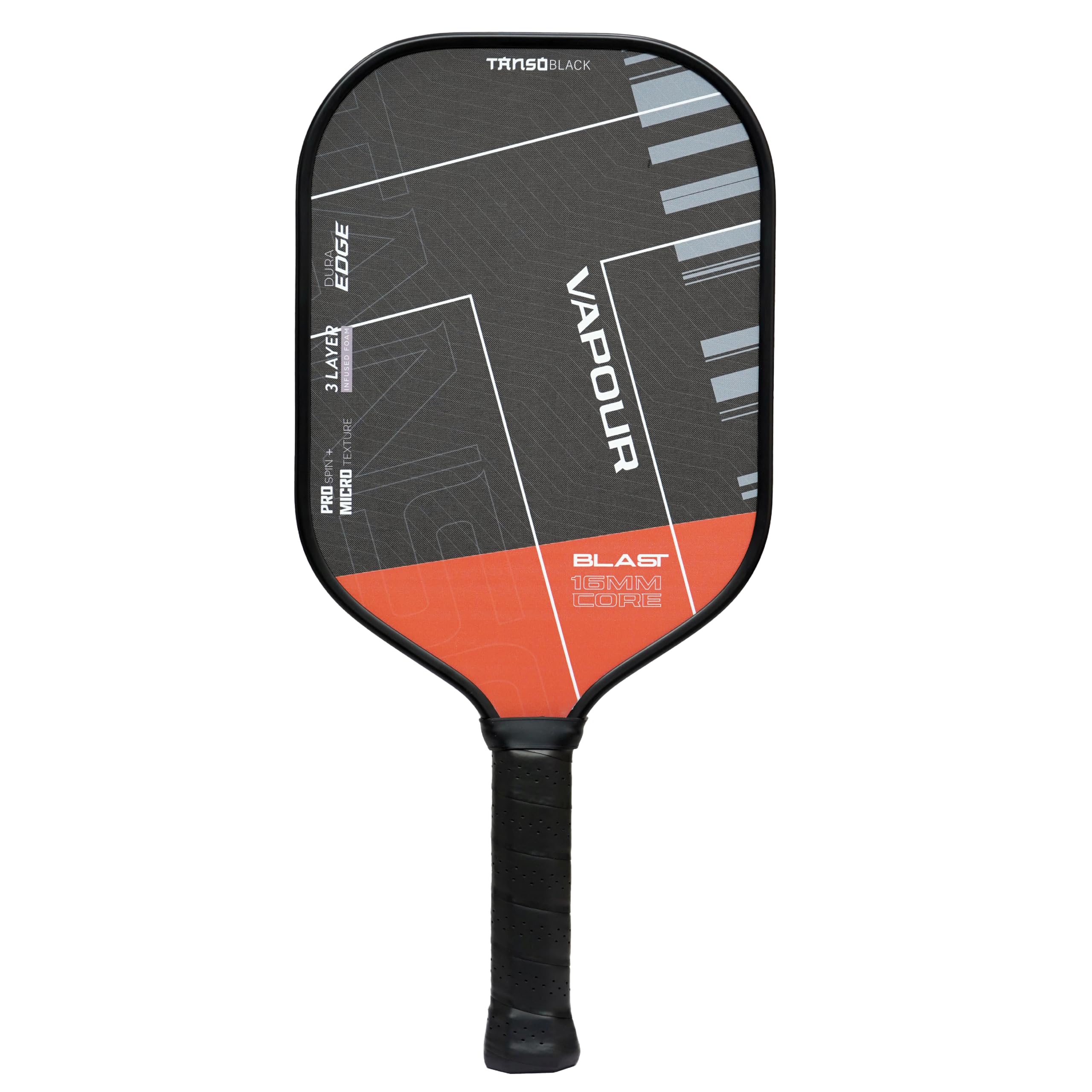 TANSO Black Vapour Gen IV Professional Pickleball Paddle | 3 Layer Infused Foam Core | Micro-Textured Pro Spin Surface | Power Performance Paddle-image-29