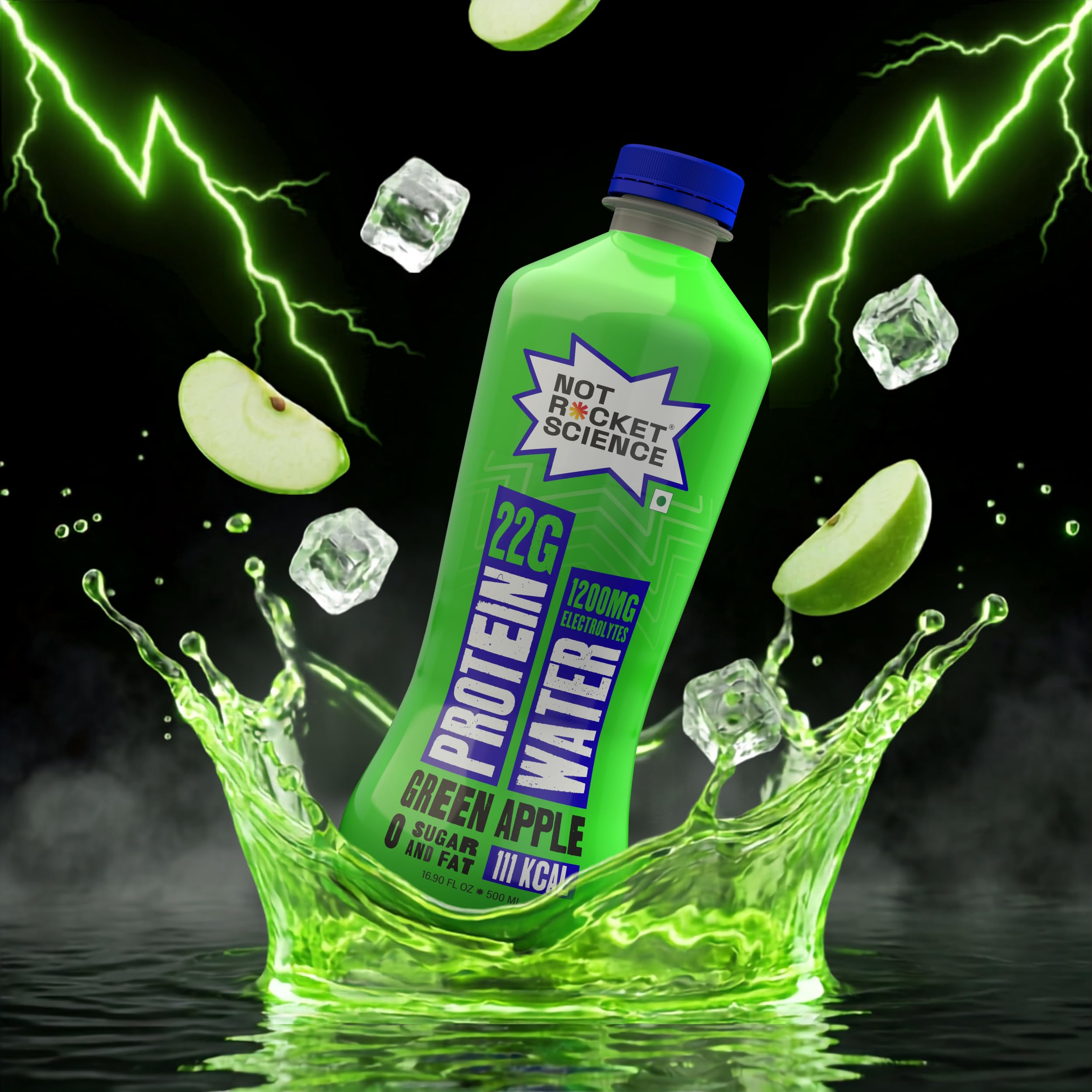 Not Rocket Science Protein Water – Green Apple | 22g Clear Whey Protein Isolate | 1200mg Electrolytes | 5g BCAAs | Zero Sugar | High Protein Drink | 500ml Pack of 6 — Amazon image 4