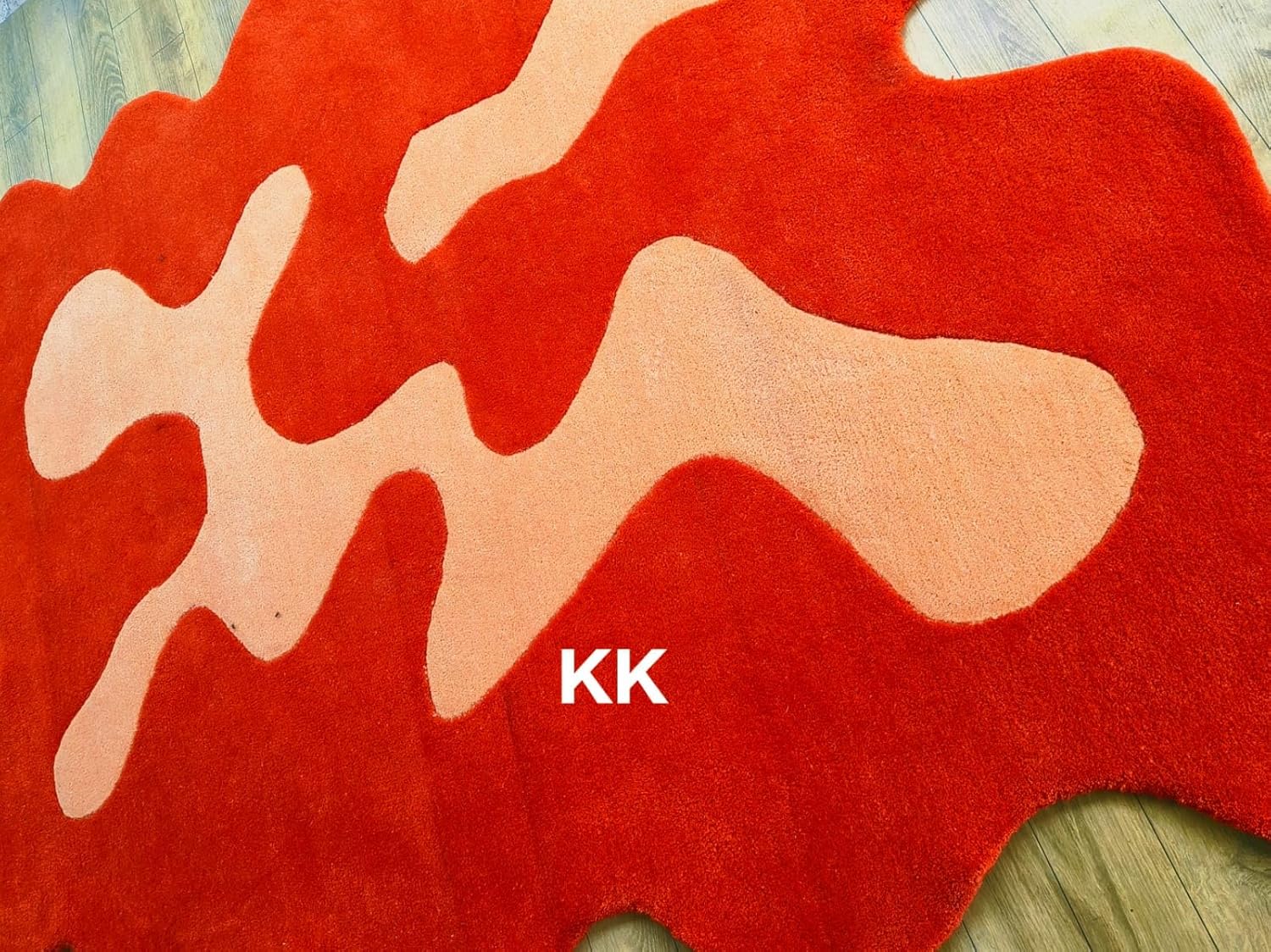 Modern Abstract Irregular Shaped Area Rug for Living Room Bedroom Dining Kitchen Cozy Cabin Decor, Farmhouse Floor Rug, Modern Accent Rug by KK Indian Rugs (8x10 Feet)