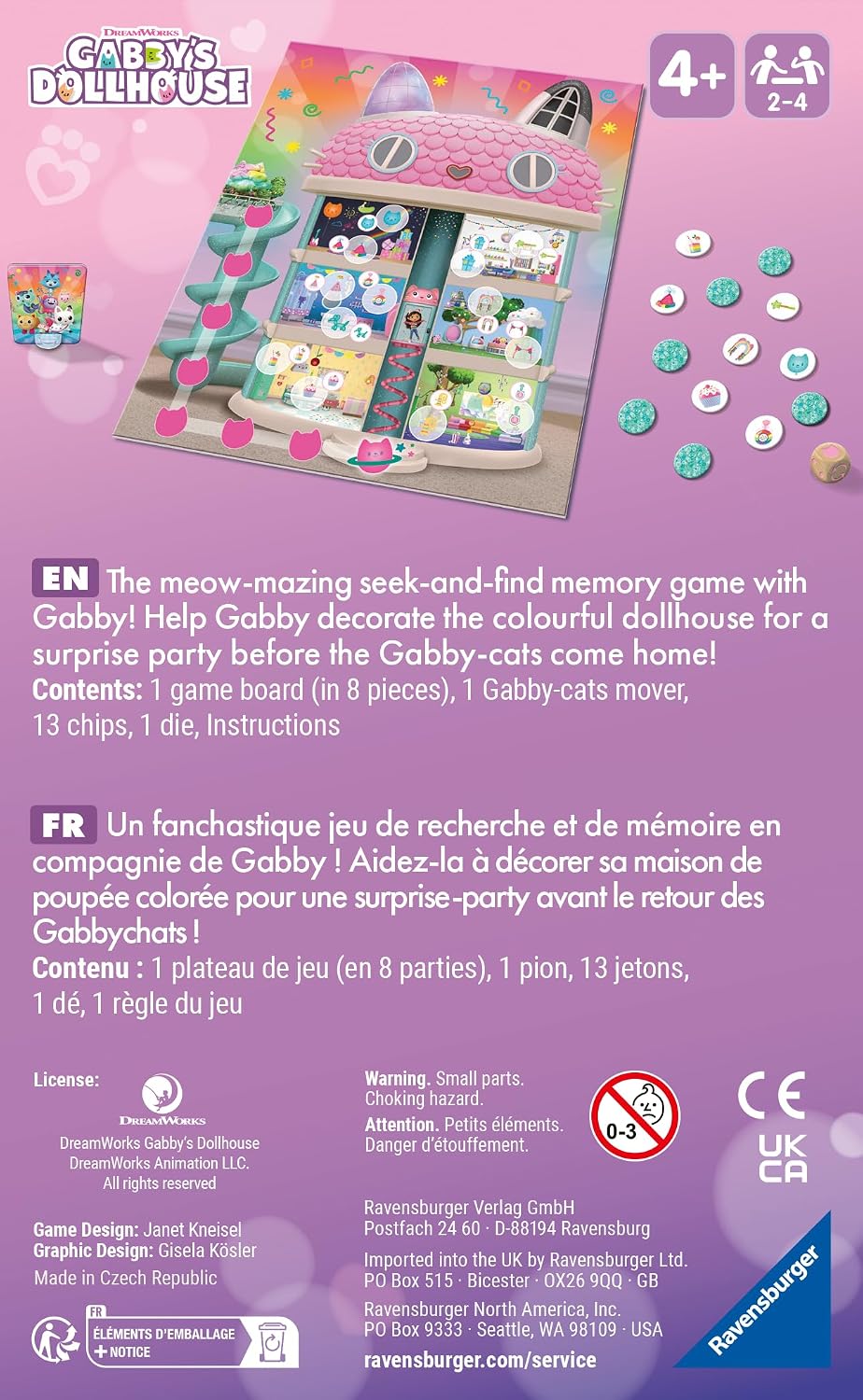 Ravensburger Gabby’s Dollhouse Helping Gabby! Bring Along Board Game for Kids Ages 4+ - Cooperative Search and Match Game - Quick 10-Minute Play - Travel-Friendly