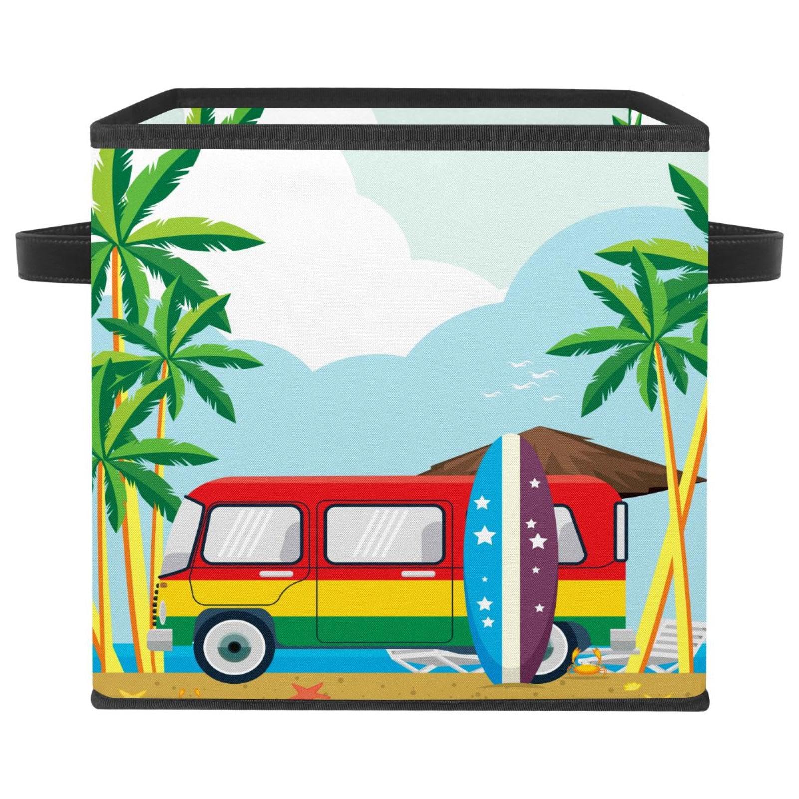 Boîte de rangement pliable cube plage colorée pour vêtements