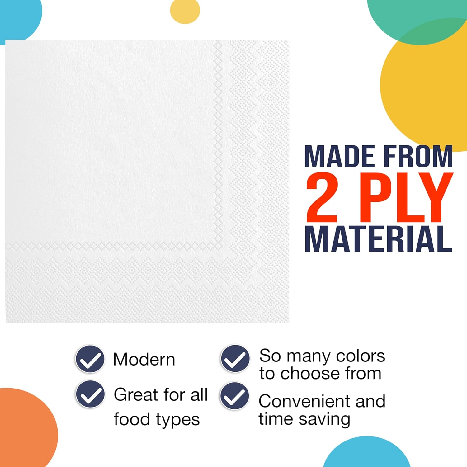 Party Solids White Paper Napkins Disposable Everyday 200 Pcs 2 Ply White Dinner Napkins Paper Everyday For Parties & Party Supplies
