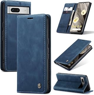 Case for Google Pixel 7A 5G, Magnetic Flip Case, Foldable Stand Function Cover Protective Case with Card Slot Wallet Leather Case for Google Pixel 7A Blue