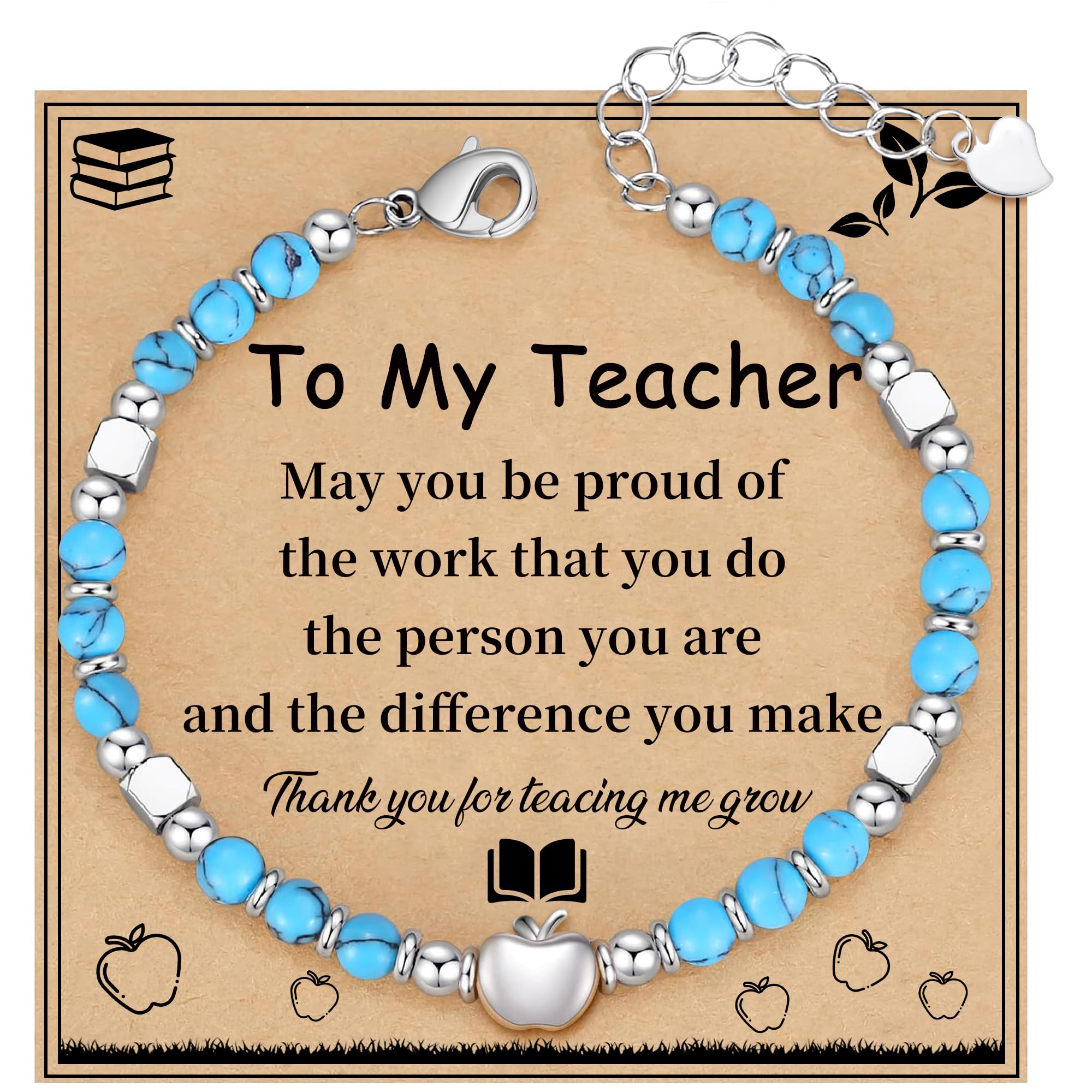 Teacher Appreciation Gifts for Women, Christmas Gift for Women Teacher Bracelet