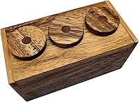 Vista 1 de 3 Wheel Combination Secret Lock Puzzle Box