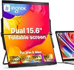 Ingnok Screen Extender for Laptop,18.5 Inch 1080P,100% sRGB | Dual USB C, mini HDMI,Easy to Setup,Built-in Speakers,60HZ,Large Monitor for Laptop Mac miniPC PS4/5 Switch,with VESA